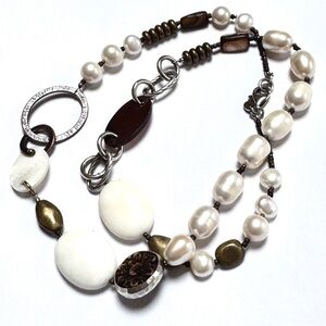 SILPADA Necklace Pearls Sterling Silver N1996 Quartz MOP V.GOOD COND